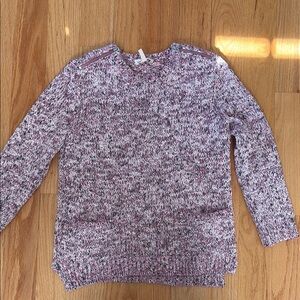 Women's Marled Sweater - Purple and White